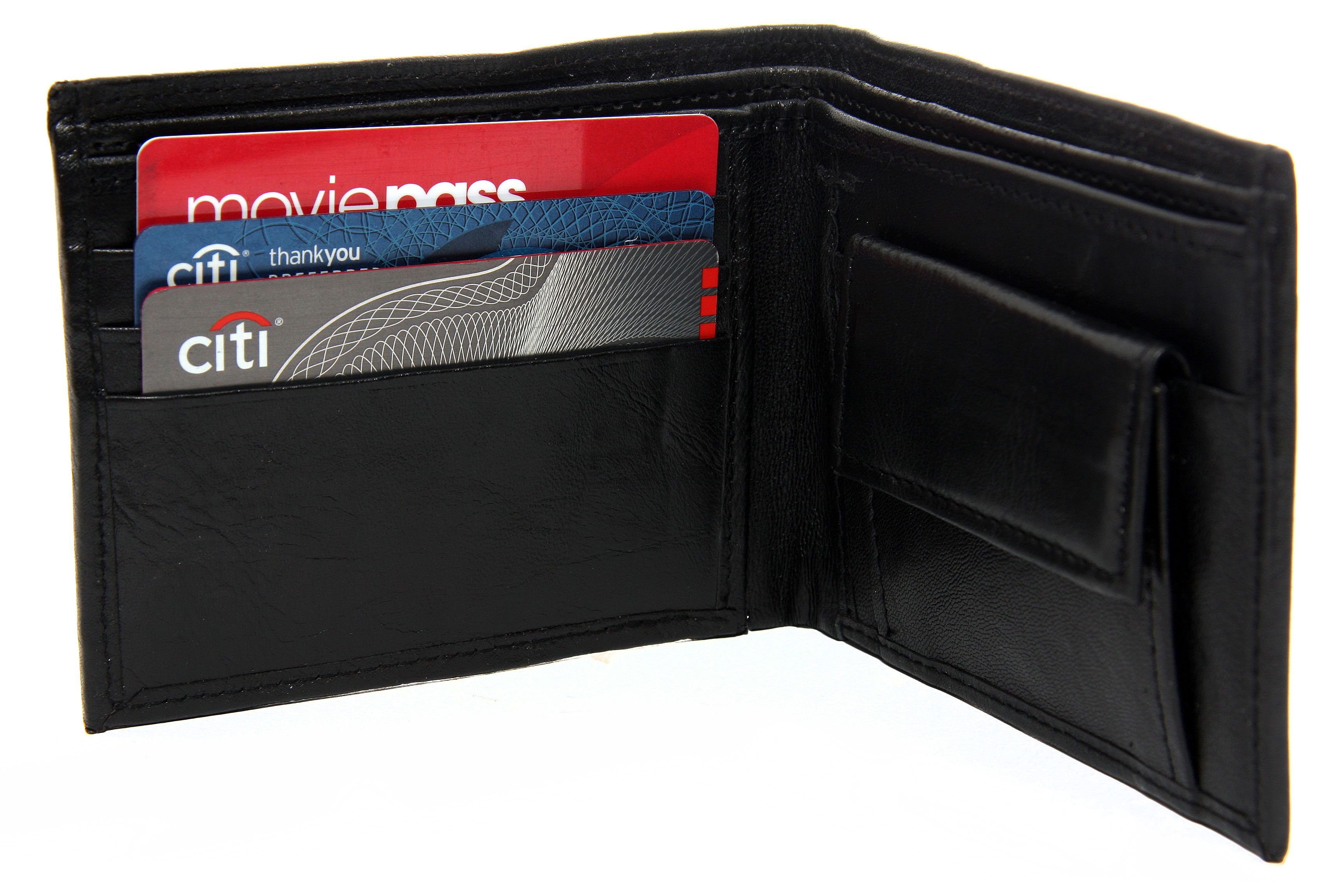 Men's Mens Genuine Leather Cowhide Wallet Credit Card ID Holder Slim ...